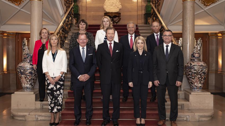 Audience au Palais grand-ducal pour les présidents des parlements des neuf petits États de l'Europe.   © Maison du Grand-Duc